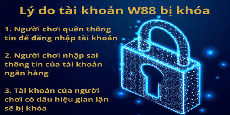 Nguyên nhân khiến tài khoản w88 bị khóa là gì?
